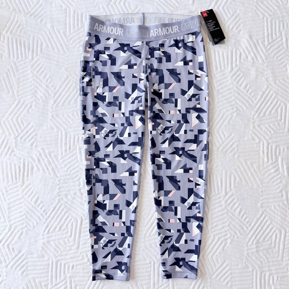 Under Armour Girls' HeatGear Printed Ankle Crop Leggings Size Youth XL